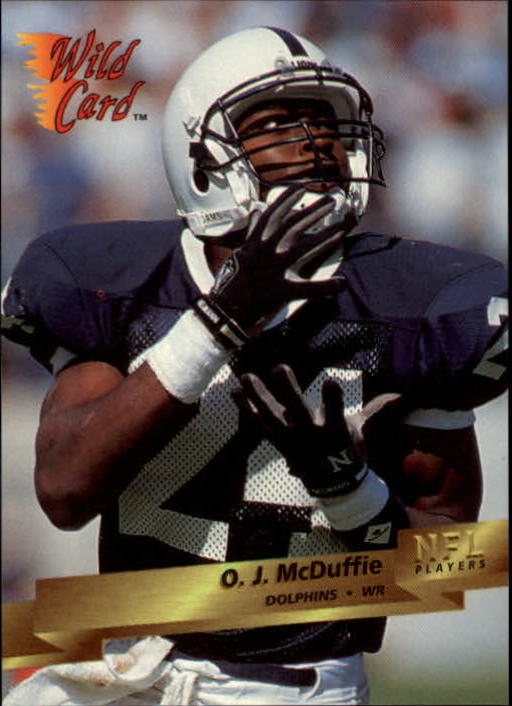 OJ McDuffie autographed football card (Miami Dolphins) 1993