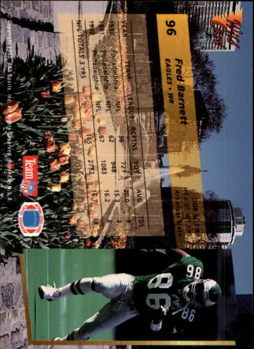 1993 Wild Card #96 Fred Barnett back image