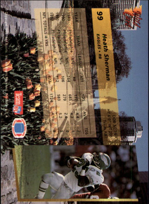 1993 Wild Card Football "Main Set" Base Cards - Picture 187 of 368