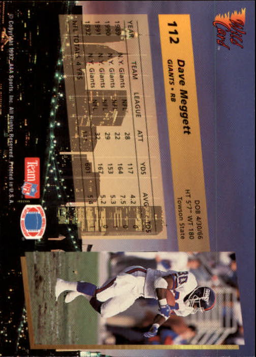 1993 Wild Card Football "Main Set" Base Cards - Picture 213 of 368