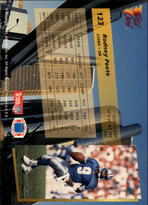 1993 Wild Card Football "Main Set" Base Cards - Picture 235 of 368