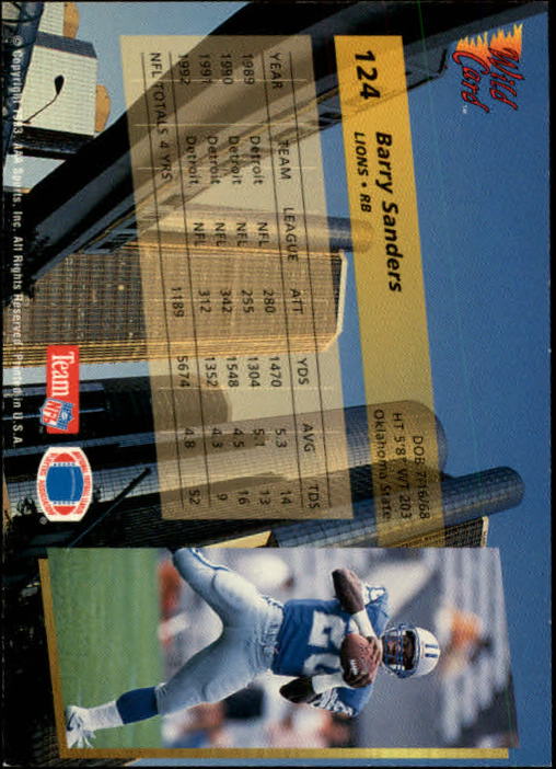 1993 Wild Card Football "Main Set" Base Cards - Picture 237 of 368