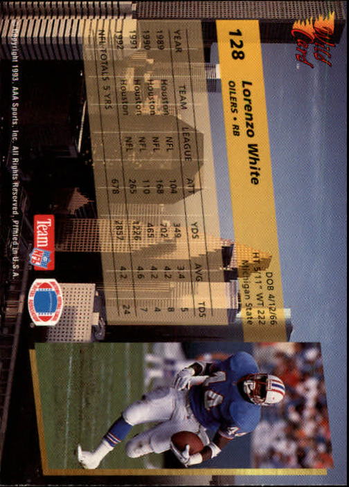 1993 Wild Card Football "Main Set" Base Cards - Picture 245 of 368