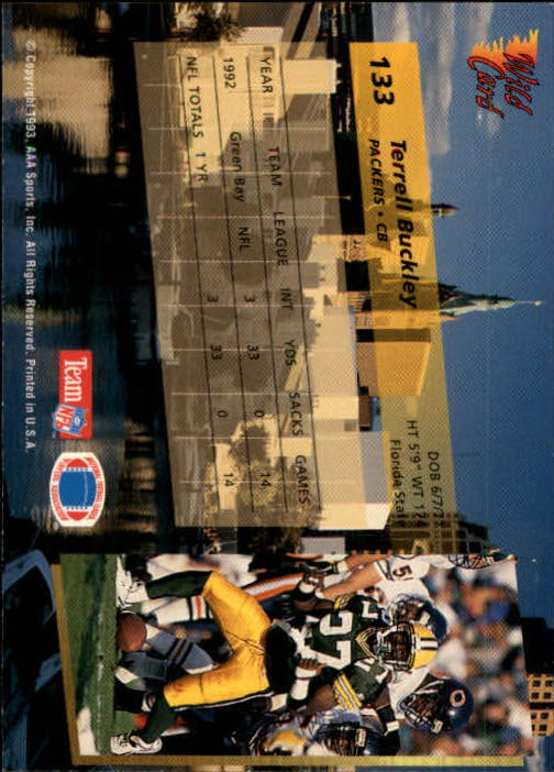 1993 Wild Card Football "Main Set" Base Cards - Picture 255 of 368