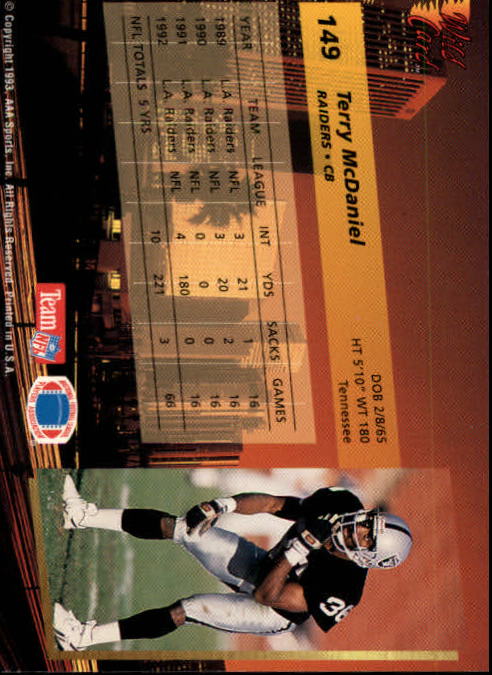 1993 Wild Card Football "Main Set" Base Cards - Picture 285 of 368