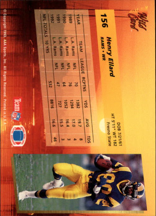 1993 Wild Card Football "Main Set" Base Cards - Picture 300 of 368