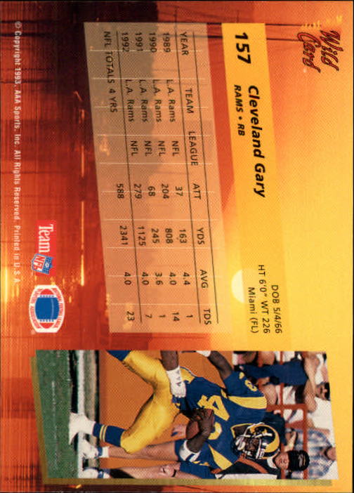 1993 Wild Card Football "Main Set" Base Cards - Picture 302 of 368