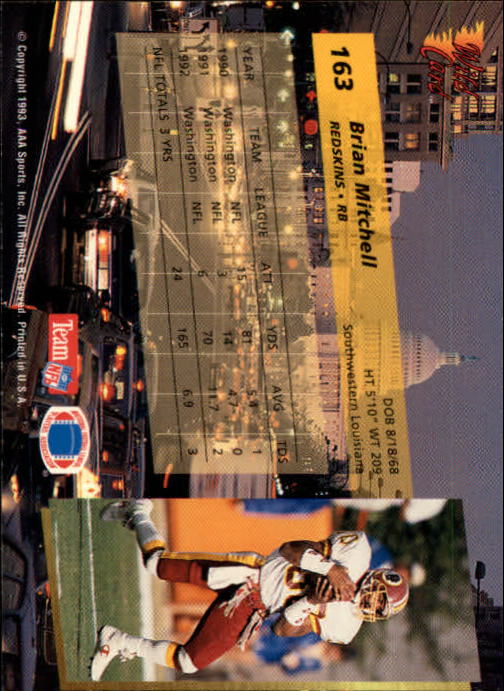 1993 Wild Card Football "Main Set" Base Cards - Picture 314 of 368