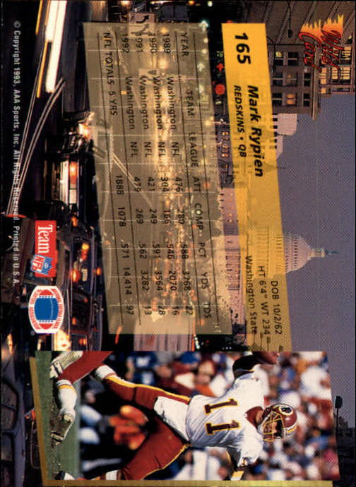 1993 Wild Card Football "Main Set" Base Cards - Picture 318 of 368