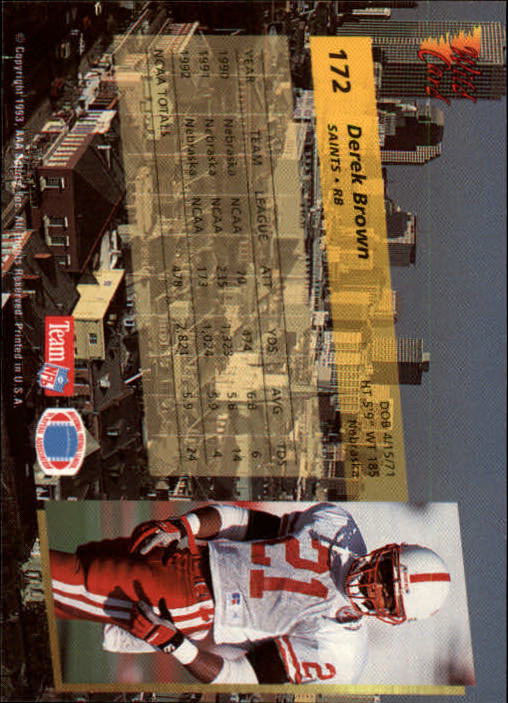 1993 Wild Card Football "Main Set" Base Cards - Picture 324 of 368