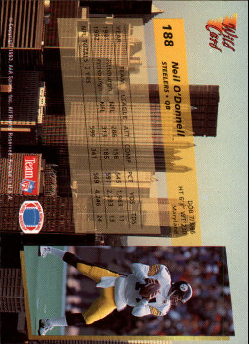 1993 Wild Card Football "Main Set" Base Cards - Picture 352 of 368