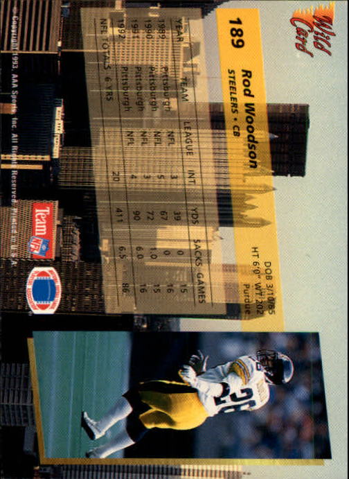1993 Wild Card Football "Main Set" Base Cards - Picture 354 of 368