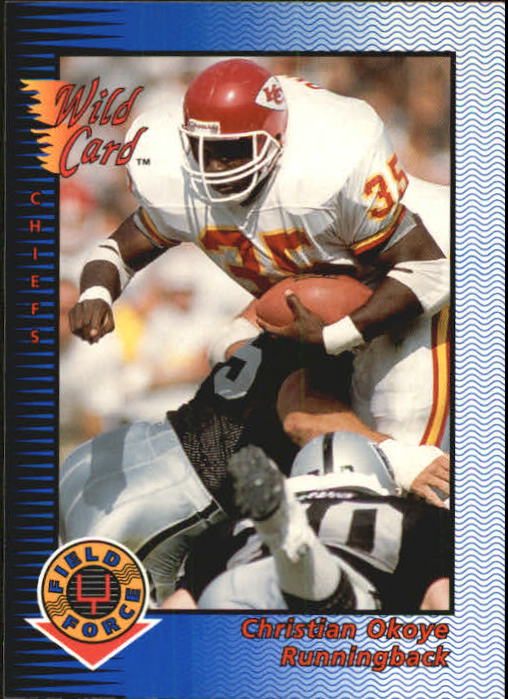 1993 Wild Card Field Force #45 Christian Okoye back image
