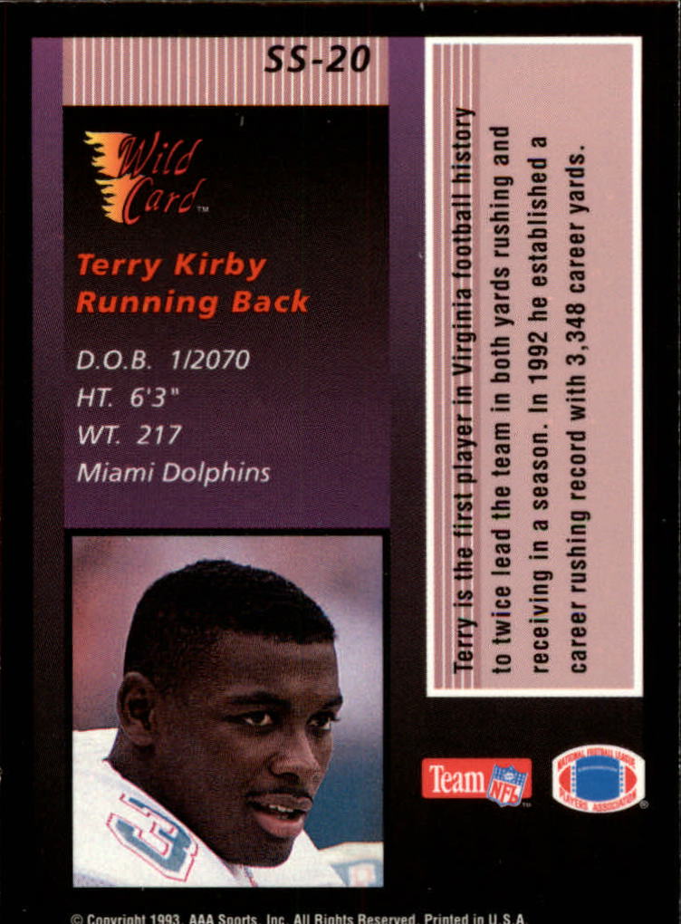 1993 Wild Card Stat Smashers Rookies #20 Terry Kirby back image