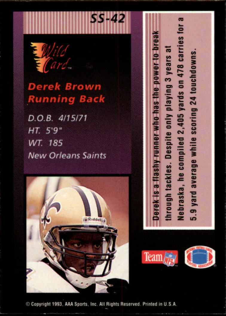 1993 Wild Card Stat Smashers Rookies #42 Derek Brown RBK back image