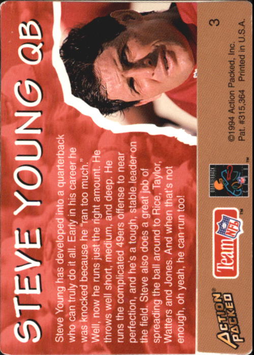 1994 Action Packed All-Madden #3 Steve Young back image