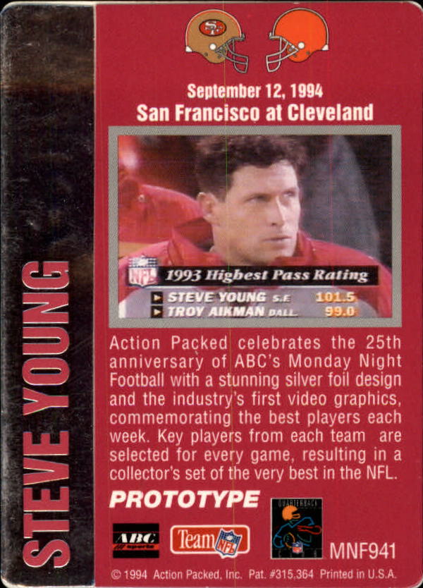 1994 Action Packed Football "Insert and Prototype" Cards - Picture 86 of 156