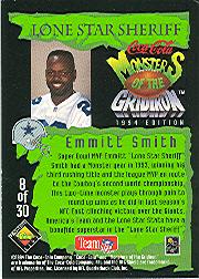 1994 Coke Monsters of the Gridiron #8 Emmitt Smith back image
