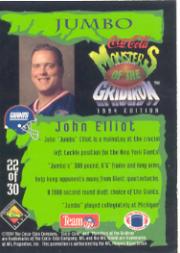 1994 Coke Monsters of the Gridiron #22 Jumbo Elliott back image