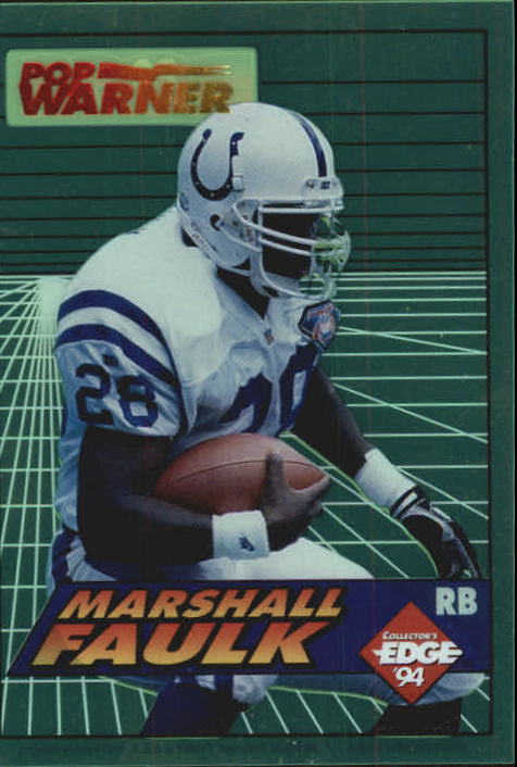 1994 Collector's Edge Boss Rookies Update Pop Warner Promos #P2 Marshall Faulk back image