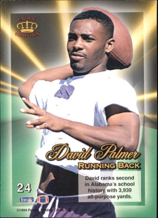 1994 Pacific Triple Folders Rookies and Stars #24 David Palmer back image