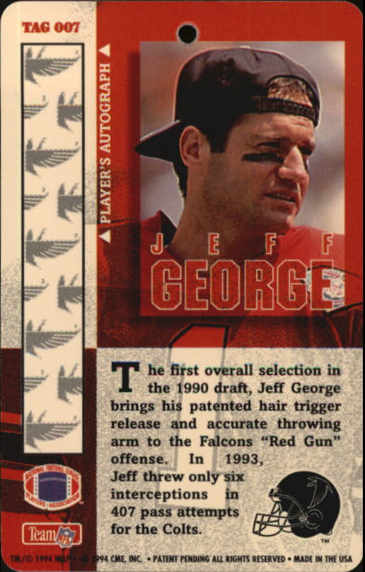 1994 Pro Tags #7 Jeff George back image