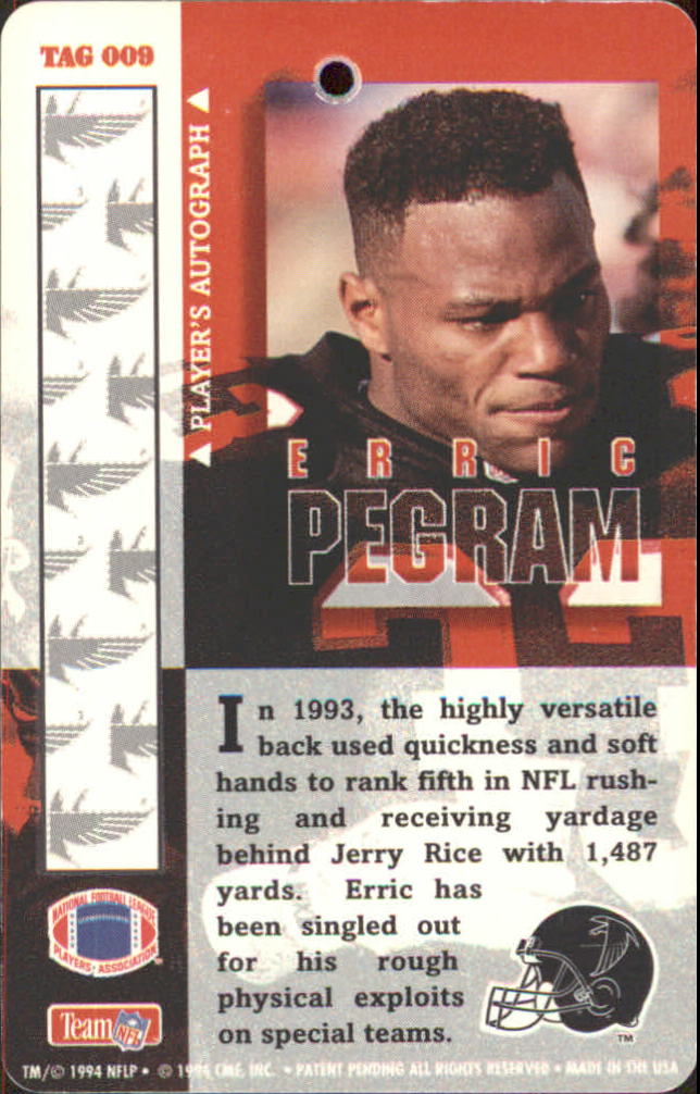 1994 Pro Tags #9 Erric Pegram back image