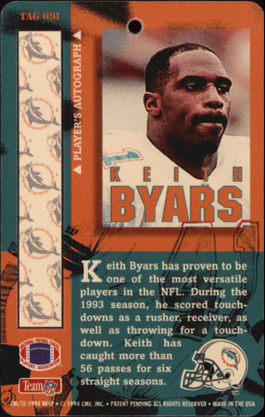 1994 Pro Tags #91 Keith Byars back image