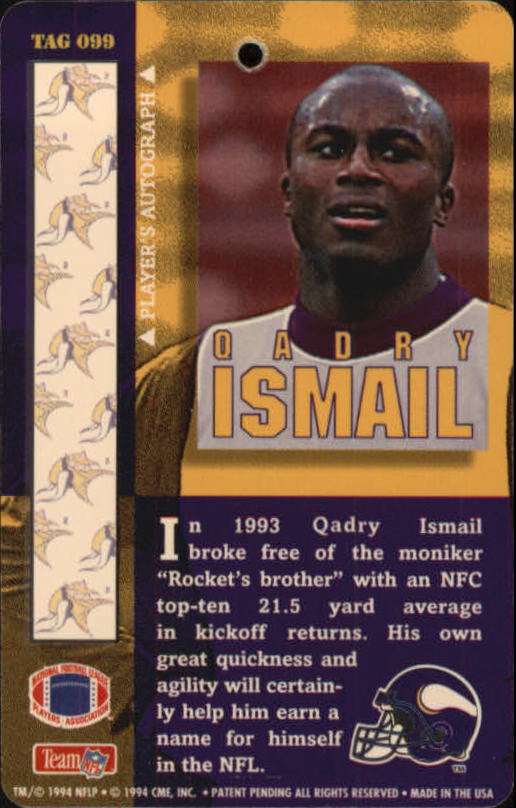 1994 Pro Tags #99 Qadry Ismail back image