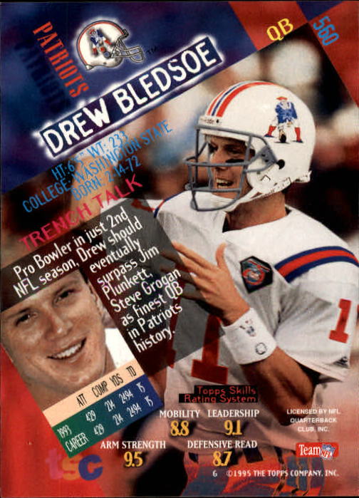 1994 Stadium Club Members Only Parallel #560 Drew Bledsoe back image