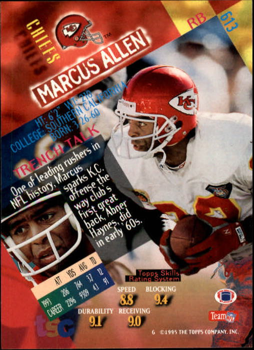 1994 Stadium Club Members Only Parallel #613 Marcus Allen back image
