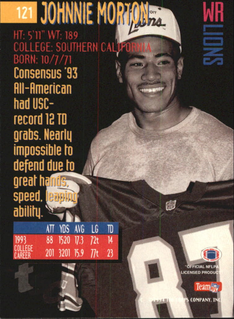 1994 Stadium Club Super Teams Super Bowl #121 Johnnie Morton back image