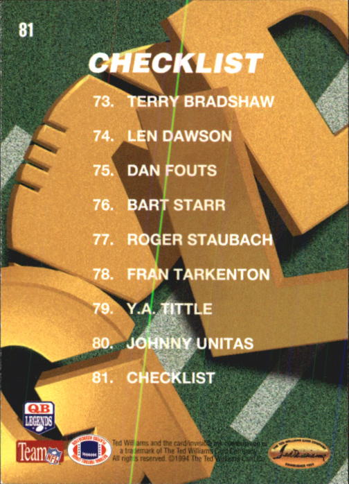 B3313- 1994 Ted Williams Football Cards 1-90 +Inserts -You Pick - 15+ FREE SHIP - Picture 134 of 201