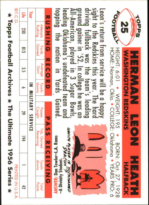 1994 Topps Archives Football 1956 Topps Gold Insert Singles - You Choose - Picture 17 of 68
