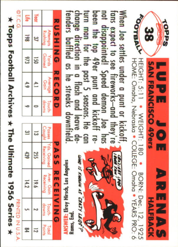 1994 Topps Archives Football 1956 Topps Gold Insert Singles - You Choose - Picture 25 of 68