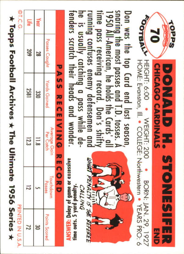 1994 Topps Archives Football 1956 Topps Gold Insert Singles - You Choose - Picture 42 of 68