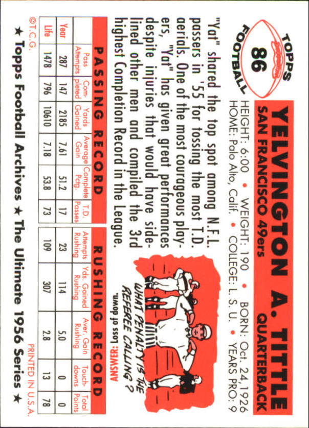 1994 Topps Archives Football 1956 Topps Gold Insert Singles - You Choose - Picture 48 of 68