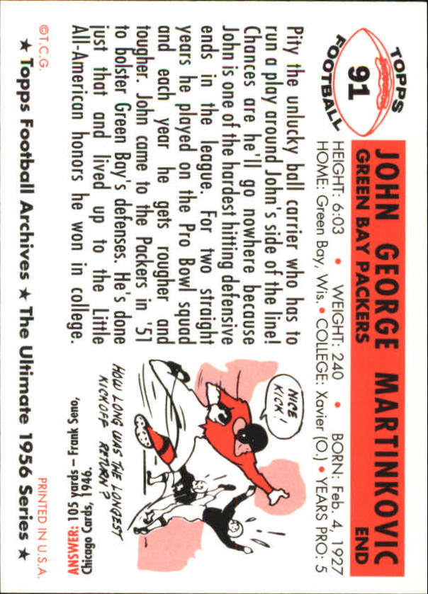 1994 Topps Archives Football 1956 Topps Gold Insert Singles - You Choose - Picture 50 of 68