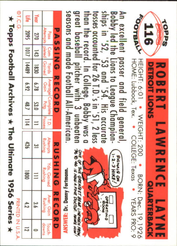 1994 Topps Archives Football 1956 Topps Gold Insert Singles - You Choose - Picture 66 of 68