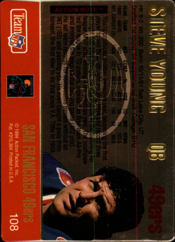 1994 Action Packed Football "Insert and Prototype" Cards - Picture 76 of 156