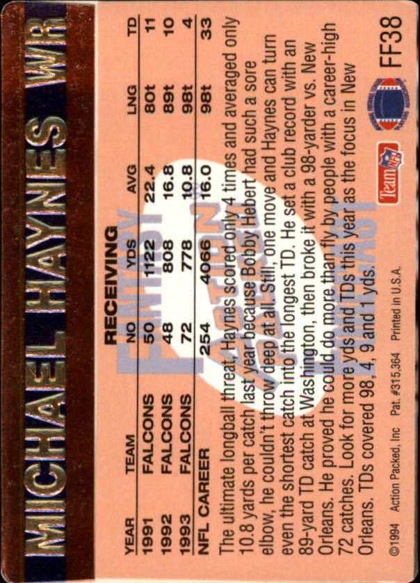 1994 Action Packed Football "Insert and Prototype" Cards - Picture 66 of 156