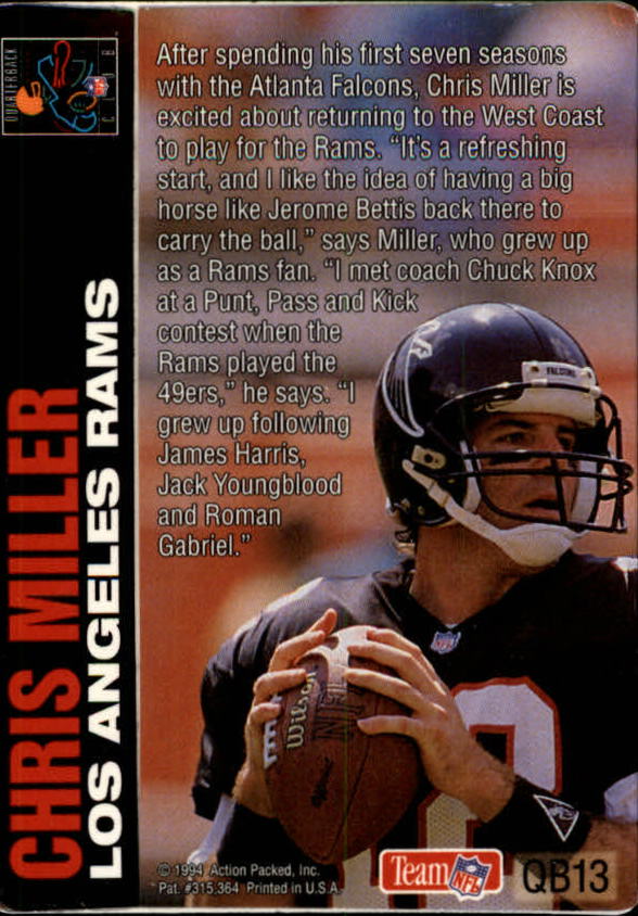 1994 Action Packed Football "Insert and Prototype" Cards - Picture 130 of 156