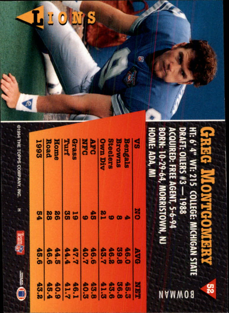 A6919- 1994 Bowman Football Card #s 1-249 +Rookies -You Pick- 15+ FREE US SHIP - Picture 101 of 465