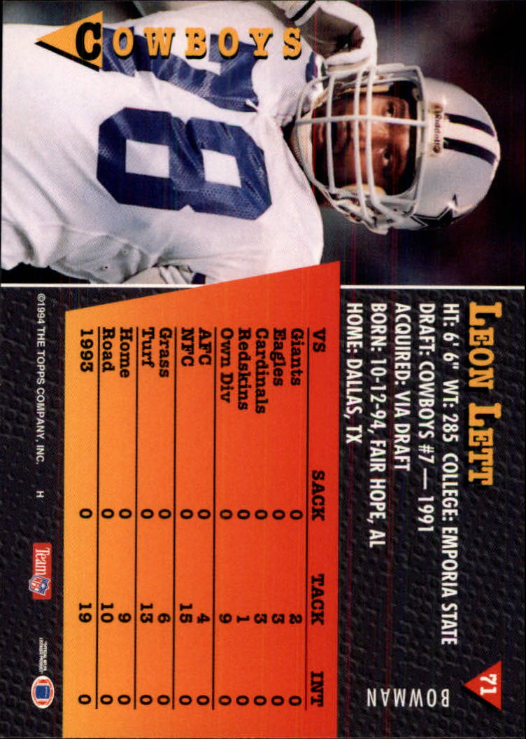A6919- 1994 Bowman Football Card #s 1-249 +Rookies -You Pick- 15+ FREE US SHIP - Picture 135 of 465