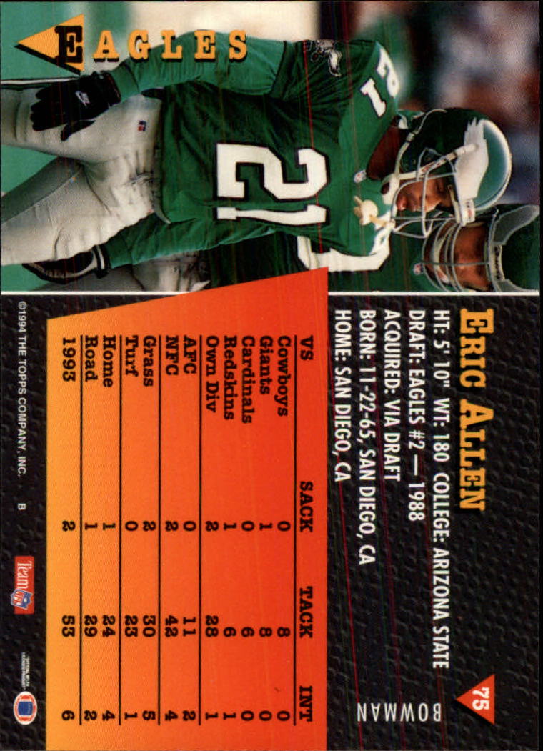 A6919- 1994 Bowman Football Card #s 1-249 +Rookies -You Pick- 15+ FREE US SHIP - Picture 143 of 465
