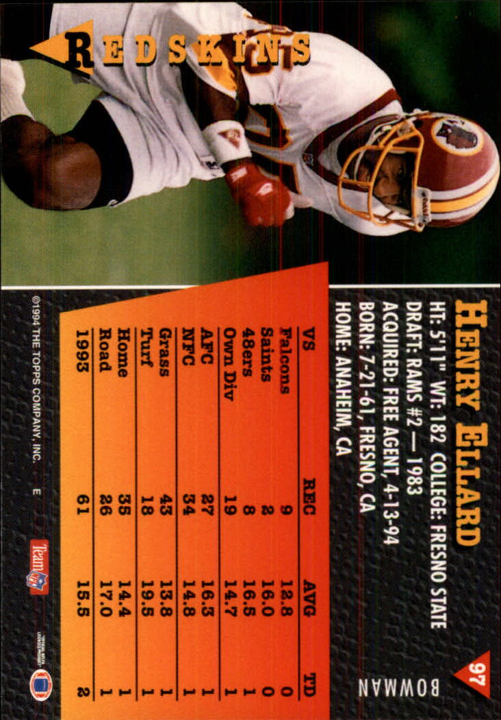 A6919- 1994 Bowman Football Card #s 1-249 +Rookies -You Pick- 15+ FREE US SHIP - Picture 183 of 465