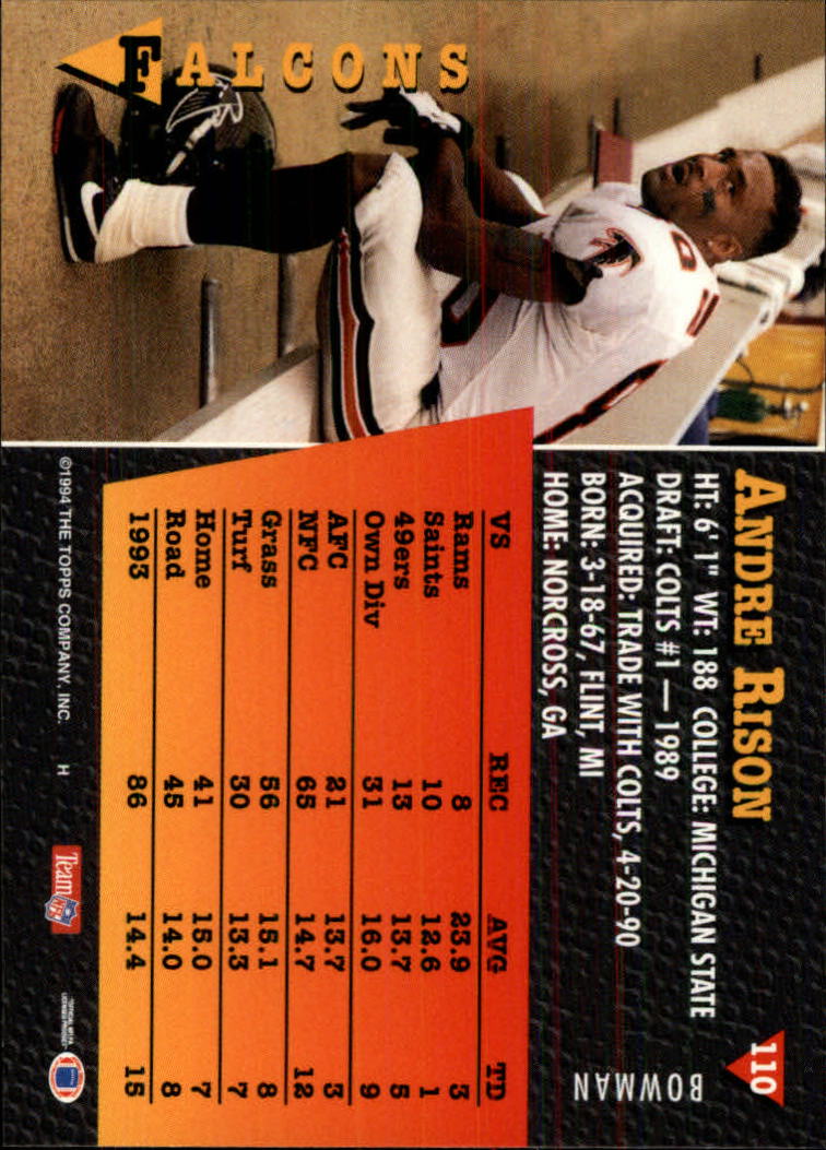 A6919- 1994 Bowman Football Card #s 1-249 +Rookies -You Pick- 15+ FREE US SHIP - Picture 207 of 465