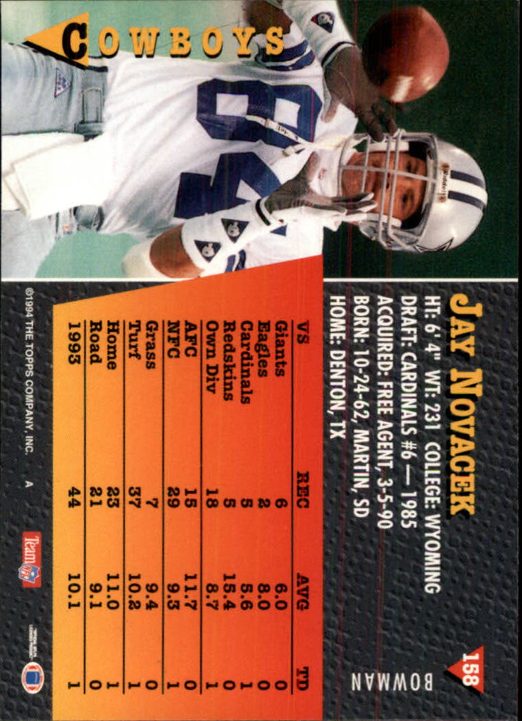 A6919- 1994 Bowman Football Card #s 1-249 +Rookies -You Pick- 15+ FREE US SHIP - Picture 291 of 465