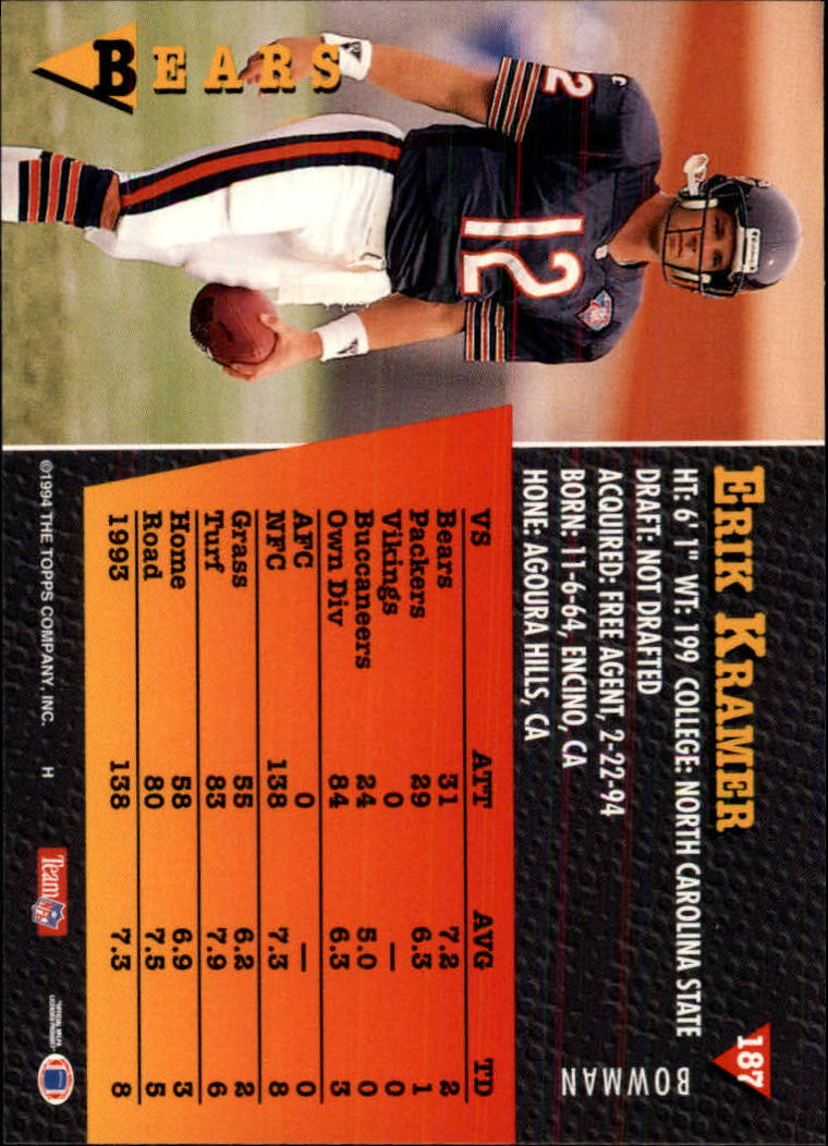 A6919- 1994 Bowman Football Card #s 1-249 +Rookies -You Pick- 15+ FREE US SHIP - Picture 349 of 465
