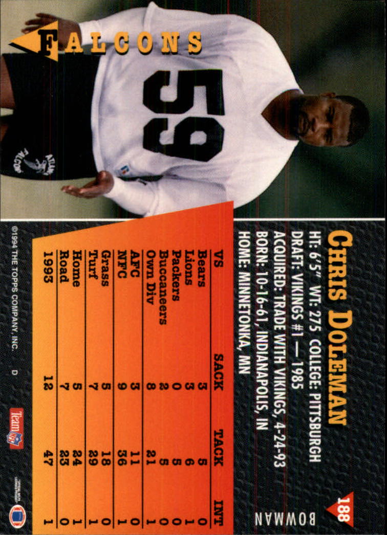 A6919- 1994 Bowman Football Card #s 1-249 +Rookies -You Pick- 15+ FREE US SHIP - Picture 351 of 465
